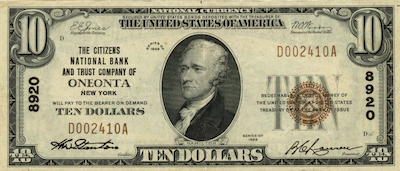 Small National Bank Notes Paper Money