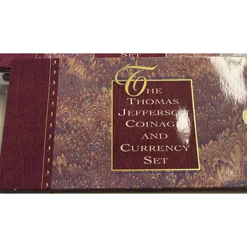 1993 Jefferson Coin and Currency Set- Uncirculated Silver Dollar