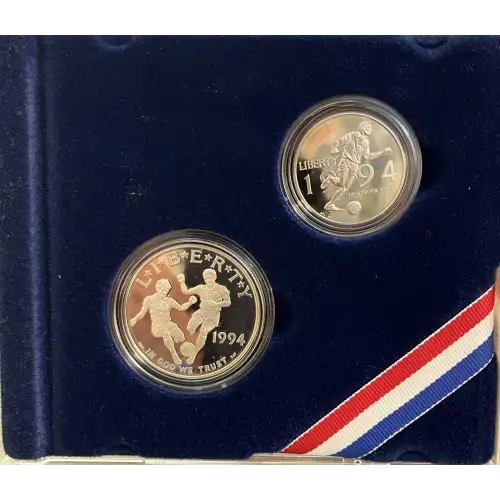 1994 World Cup Soccer - Two Coin Set - Uncirculated Half Dollar & Silver Dollar- Missing some/all OGP (2)