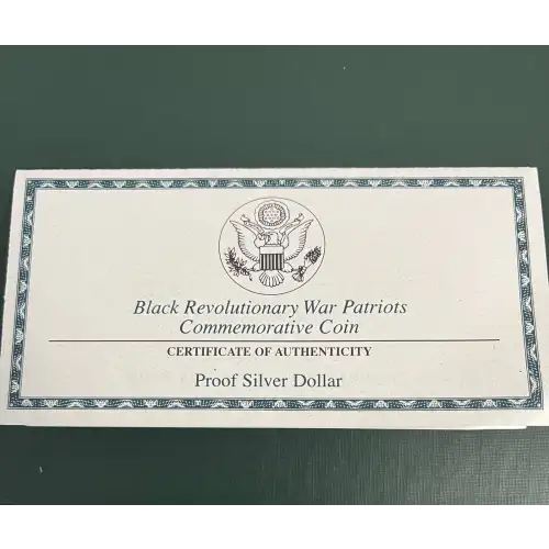 1998-S Black Revolutionary War Patriots - Proof Silver Dollar - Box & COA [DUPLICATE for #304340] (3)