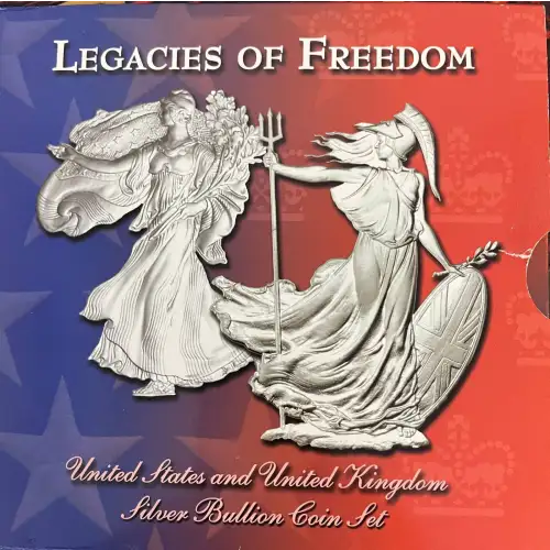 2003 Legacies of Freedom US/UK Bullion Coin Set  - Silver Eagle & Britannia