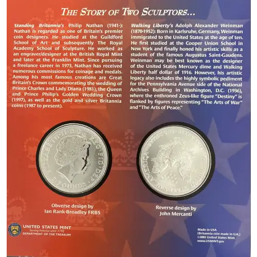 2003 Legacies of Freedom US/UK Bullion Coin Set  - Silver Eagle & Britannia  (3)