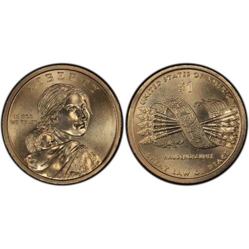 2010-P $1 Weak Edge Lettering Native American - Position A Edge Error (2)