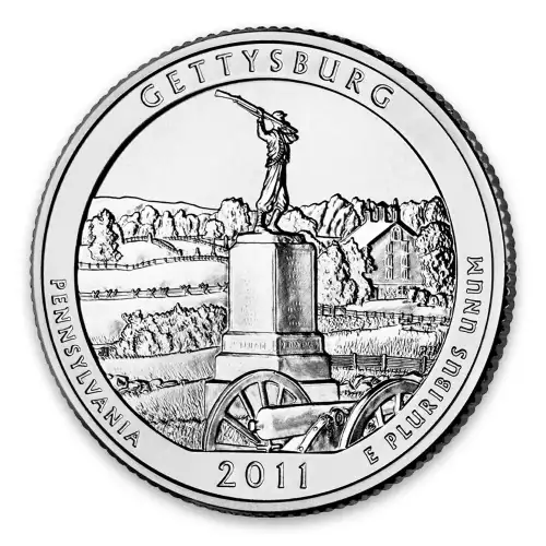 2011 America the Beautiful 5oz Silver - Gettysburg National Military Park, PA 