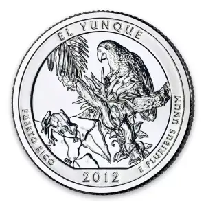 2012 America the Beautiful 5oz Silver - El Yunque National Forest, Puerto Rico with OGP