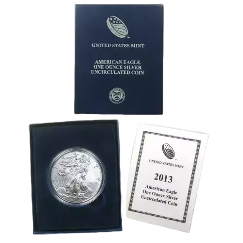 2013-W 1 oz Burnished American Silver Eagle (w/Box & COA) (3)
