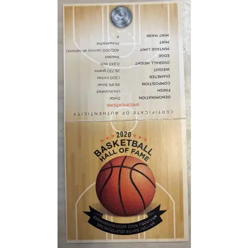 2020 Basketball Hall of Fame Uncirculated $1.00 (3)