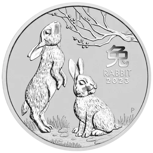 2023 2oz Australian Perth Mint Silver Lunar Series III: Year of the Rabbit (2)