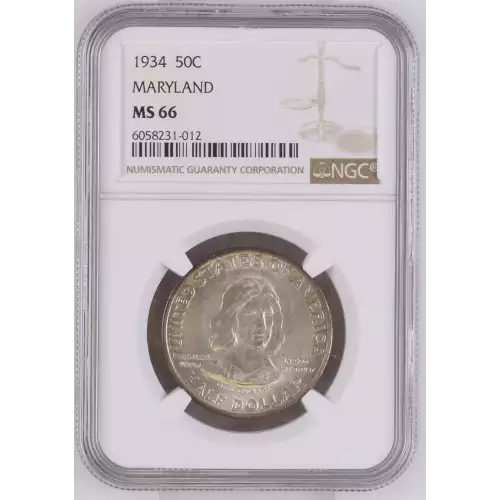 Classic Commemorative Silver--- Maryland Tercentenary 1934 -Silver- 0.5 Dollar