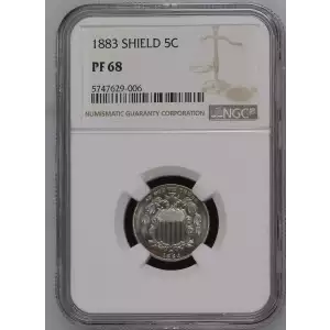 Nickel Five Cent Pieces-Shield 1866-1883