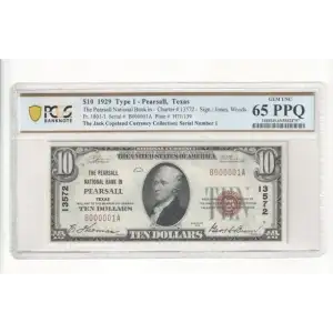 $10 1929 small brown seal. Small National Bank Notes 1801-1 (2)