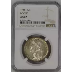 Classic Commemorative Silver--- Daniel Boone Bicentennial 1934-1938-Silver- 0.5 Dollar