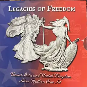 2003 Legacies of Freedom US/UK Bullion Coin Set  - Silver Eagle & Britannia