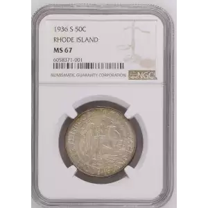 Classic Commemorative Silver--- Providence, Rhode Island, Tercentenary 1936 -Silver- 0.5 Dollar