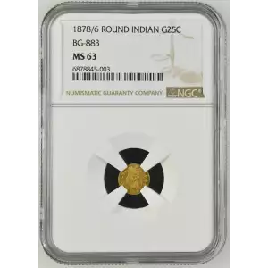 Territorial Gold -California Small Denomination Gold-Quarter Dollar Round-Indian Head -Gold- 0.25 Dollar (2)